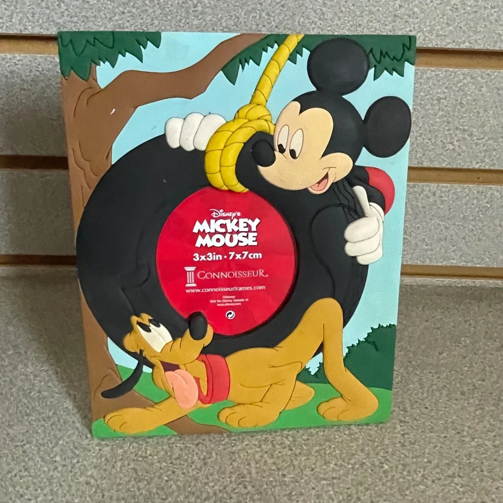 Disney Mickey Mouse Pluto Tire Swing 3x3 Picture Frame Connoisseur 3D Rubberized